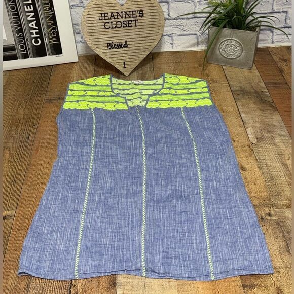 J.CREW Womens Linen Blend Beach Tunic Cover Up Shirt, Top Embroidery Size S - Picture 7 of 12